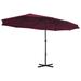 VidaXL Outdoor Umbrella Parasol w/ Double Top Patio Sunshade Shelter Aluminum Metal in Red | 106.3 W x 181.1 D in | Wayfair 44871