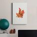 Winston Porter Watercolor Autumn Leaf II - Wrapped Canvas Print Canvas, Solid Wood in Indigo/Orange/Pink | 12 H x 8 W x 1 D in | Wayfair
