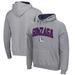 Men's Colosseum Heathered Gray Gonzaga Bulldogs Arch and Logo Pullover Hoodie