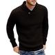 FUERI Mens Shawl Collar Jumper Fine Knit Cotton Pullover Lightweight Slim Fit Sweater Knitwear Winter Outwear Top, Brown, XL