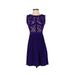 Morgan & Co. Casual Dress - A-Line Crew Neck Sleeveless: Purple Solid Dresses - Women's Size 4