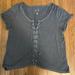 American Eagle Outfitters Tops | American Eagle Lace-Up Top | Color: Gray | Size: Xl