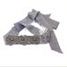 Anthropologie Accessories | Anthropologie Ribbon Embellished Rosette Belt Os | Color: Gray | Size: Os