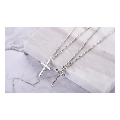 Halskette: 1x/ Halskette mit Kreuz-Anhänger und Swarovski®-Kristallen
