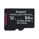 Kingston Industrial microSD -64GB microSDHC Industrial C10 A1 pSLC Karte Einzelpackung ohne Adapter - SDCIT2/64GBSP
