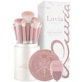 Luvia Cosmetics Pinsel Pinselset Prime Vegan Set Candy Kosmetikpinsel 7 Stk. + Make-up-Schwamm 1 Stk. + Reinigungspad 1 Stk. + Verschließbarer Pinselhalter 1 Stk.