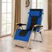 Costway Folding Zero Gravity Chair Metal in Blue/Black | 44.5 H x 29.5 W x 29 D in | Wayfair OP70687BL-1