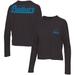 Women's Junk Food Black Carolina Panthers Pocket Thermal Long Sleeve T-Shirt