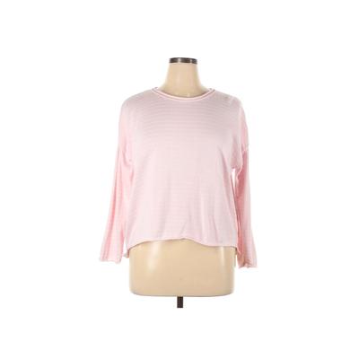 G&C United Knitwear Pullover Sweater: Pink Solid Tops - Size X-Large