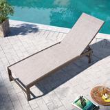 Pellebant Outdoor Aluminum Patio Chaise Lounge Chair Adjustable - N/A