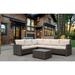 Courtyard Casual Roof Top Sofa Section with 1 Middle Armless Chair and 1 Coffee Table