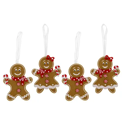 Filz-Hänger Lebkuchenmännchen, 4 Stück Image