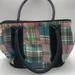 J. Crew Bags | J Crew Madras Tote Plaid Structured Bag | Color: Blue/White | Size: Os