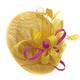 Caprilite Yellow and Fuchsia Hot Pink Sinamay Big Disc Saucer Fascinator Hat for Women Weddings Headband