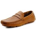 DREAMY STARK Men Slip On Shoes Casual Breathable Loafer Lightweight Anti-Slip Boat Shoe for Driving Walking Tan