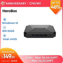 CHUWI-HeroBox Intel Celeron N100 Mini PC Windows 11 Mini ordinateur de bureau 8 Go de RAM 2.7 Go