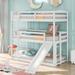 Nestfair Twin Size Adjustable Triple Bunk Bed with Ladder and Slide