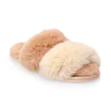 Women's LC Lauren Conrad Double Band Faux Fur Slide Slippers, Size: XXL, Natural