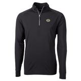 Men's Cutter & Buck Black Green Bay Packers Big Tall Adapt Eco Knit Quarter-Zip Pullover Jacket