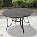 Alcott Hill® Bargnare Round Metal Outdoor Dining Table Metal in Brown | 33 H x 60 W x 60 D in | Wayfair 22074DB794234A49AD9060DBE7ED1D6C