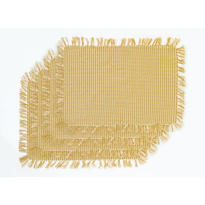 HOMESPUN FRINGED Placemats 4 PK13X19 by LINTEX LINENS in Gold