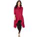 Plus Size Women's Drawstring Cowl-Neck Ultra Femme Tunic by Roaman's in Classic Red (Size 30/32) Hoodie