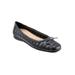 Wide Width Women's Gillian Flat by Trotters in Grey Metallic (Size 11 W)