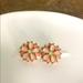 Anthropologie Jewelry | Anthropologie Pink Cherry Blossom Flower Resin Rose Gold Post Earrings | Color: Cream/Pink | Size: Os