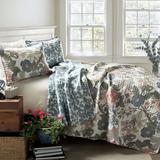 Lush Décor Sydney Quilt Black/Blue 3Pc Set by Lush Décor in Green Blue (Size KING)