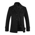 APTRO Mens Jacket Winter Thick Wool Coats Warm Overcoat Outwear Business Single Breasted Trench Jacket 1108 Black L