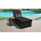 Belle Wheeled Chaise Outdoor Wicker Patio Furniture and Side Table