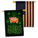 Ornament Collection Lucky Leprechaun 2-Sided Polyester 3'3 x 2'3 ft. House Flag in Green/Orange | 40 H x 28 W in | Wayfair