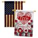 Ornament Collection Royalty Love 2-Sided Polyester 3'3 x 2'3 ft. House Flag in Red/White | 40 H x 28 W in | Wayfair