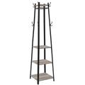 VASAGLE LCR080B02 Coat Rack, Cloakroom, Clothes Rack with 3 Tier Shelf, Hooks and Rails, Steel Frame, Industrial Style, Greige and Black, LCR080B02