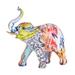 Juniper + Ivory 8 In. x 8 In. Graffiti Sculpture Multi Colored Polystone Elephant - 67574