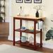 American Heritage 3 Tier Butcher Block Kitchen Cart with Drawers in Mahogany - Convenience Concepts 802215BBMG