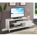 Seal II 1 Drawer 60 inch TV Stand with Shelves in White Faux Marble - Convenience Concepts 151750WM
