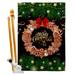 Angeleno Heritage Christmas Wreath 2-Sided Polyster 40 x 28 in. Flag Set in Brown/Green/Red | 40 H x 28 W in | Wayfair