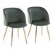 Fran Contemporary Chair in Gold Metal and Sage Green Velvet by LumiSource - Set of 2 - Lumisource CH-FRAN AUVLGN2