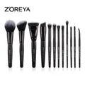 ZOREYA-Ensemble de pinceaux de maquillage de luxe pour femmes noir cosmétique pour le visage fond