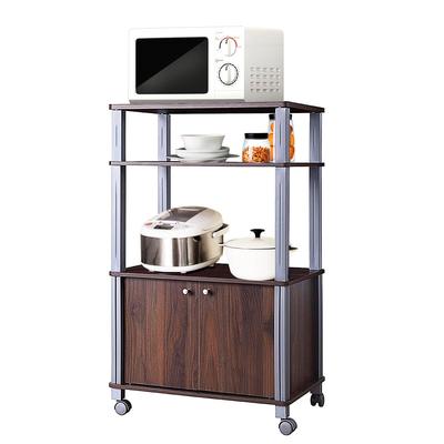 Gymax Bakers Rack Microwave Stand Rolling Storage Cart - 23.5''x15.5''x38.5''