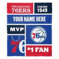 The Northwest Group Philadelphia 76ers 50'' x 60'' Colorblock Personalized Silk Touch Throw