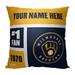 The Northwest Group Milwaukee Brewers 18'' x Colorblock Personalized Throw Pillow