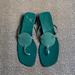 Kate Spade Shoes | New Kate Spade Thong Sandal 9 Block Heel | Color: Gold/Green | Size: 9