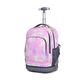 RThNDM Rolling Backpack, Kids Wheeled Backpack Laptop Roller Bookbag Waterproof Wheeled Backpack Student Adult Carry-On Trolley Travel Bag Suitcase for Schooling & Travel,Pink flower