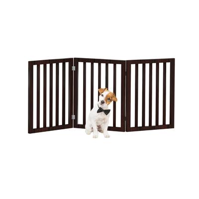 3-Panel Indoor Foldable Dog Gate - 55x24-Inch MDF Freestanding Pet Fence