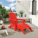 Polytrends Laguna All Weather Poly Outdoor Patio Adirondack Chair with Ottoman - (2-Piece Set)