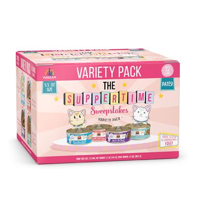Weruva Pate The Suppertime Sweepstakes Variety Pack Wet Cat Food, 5.5 oz., Count of 12