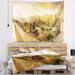 East Urban Home Polyester Mountain & Lofty Lake Tapestry w/ Hanging Accessories Included Polyester in Brown/White | 50 H x 60 W in | Wayfair
