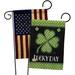 Breeze Decor Lucky Day Clover 2-Sided Polyester 18 x 13 in. Garden Flag in Black/Green | 18.5 H x 13 W in | Wayfair